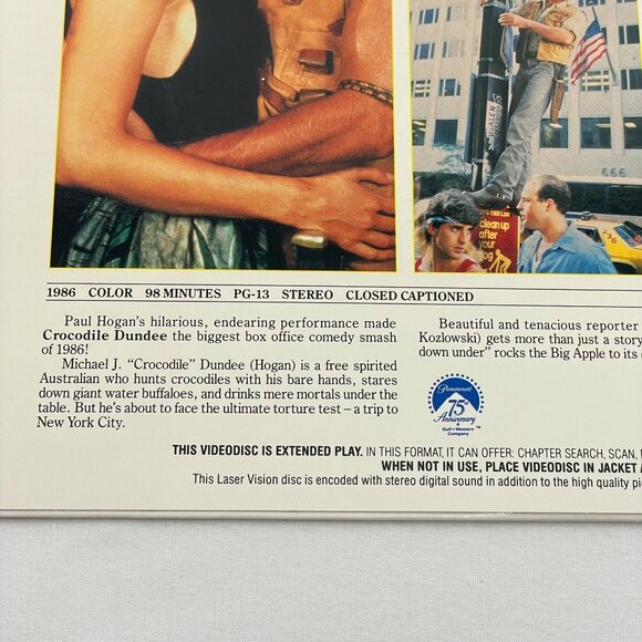 Paramount Home Video Crocodile Dundee Laserdisc LD Collectible Paul Hogan Comedy - Picture 4 of 7